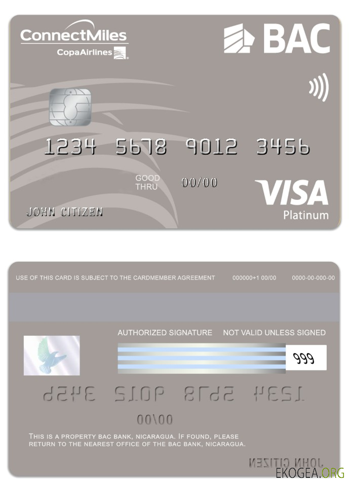 Carte Visa Platine Nicaragua BAC Bank